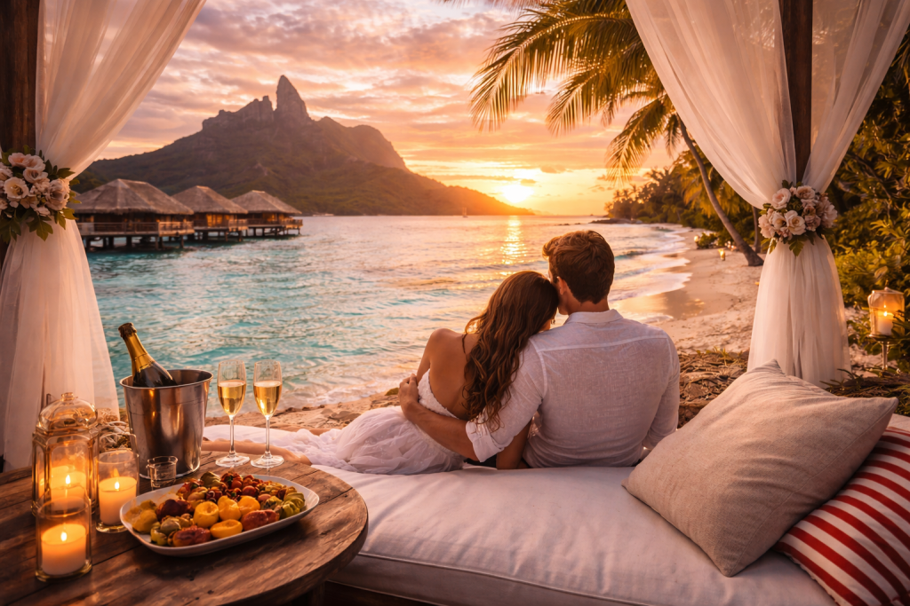 Atardecer romántico en la playa