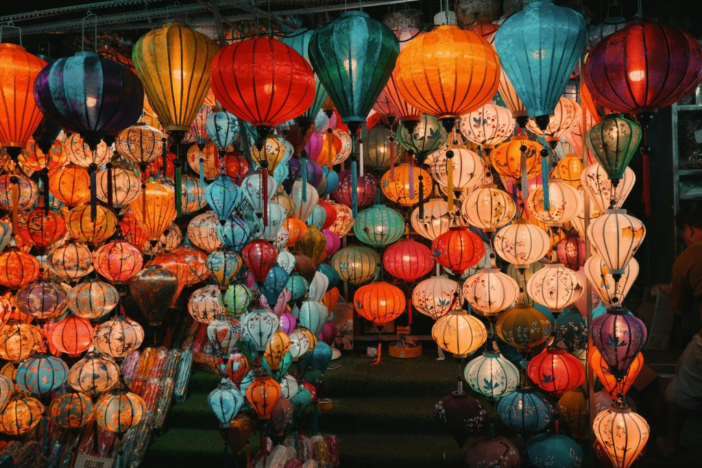Hoi An de noche con faroles